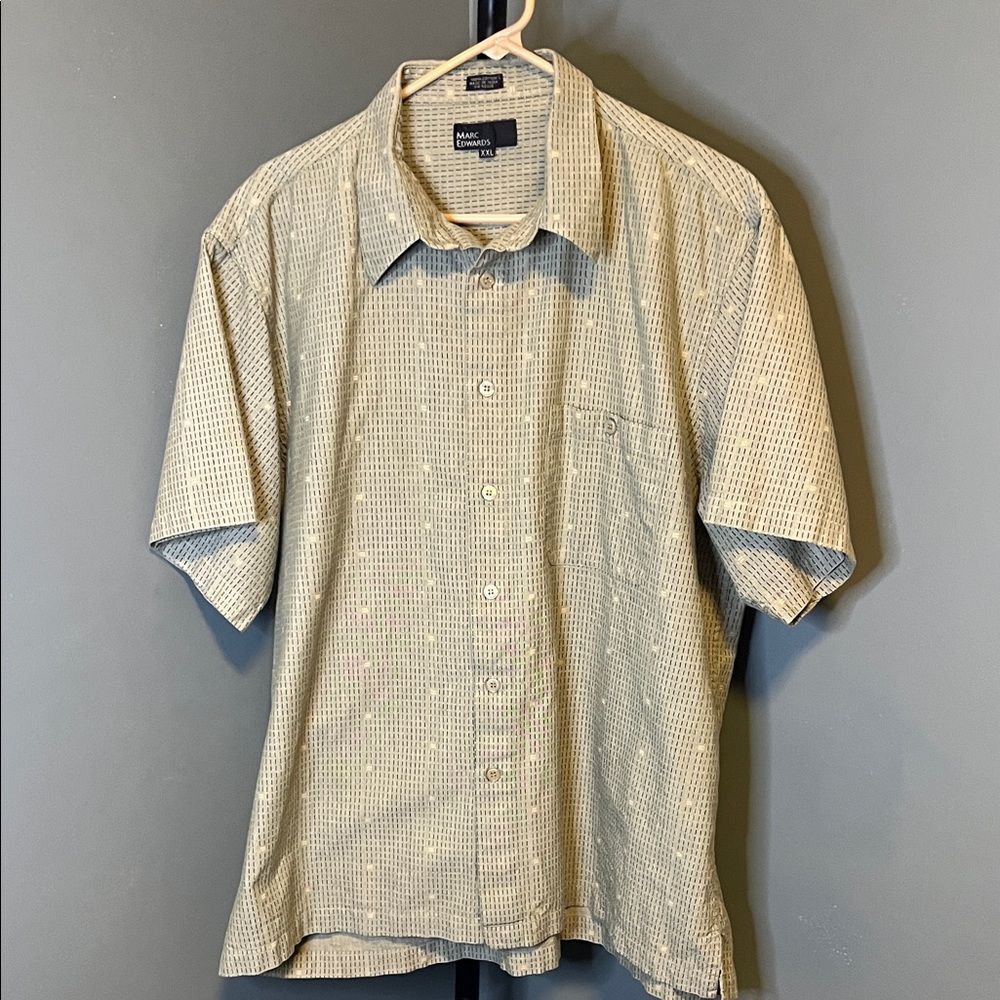 Marc Edwards Classic Sage Green Men's Button-Down Shirt